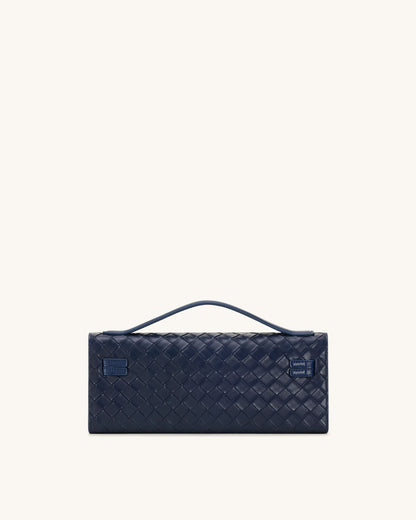 JW PEI Navy Women Bria Weave Texture Bria Structured Top Handle Bag  SKU: LS2T276-51W_Navy Image 04