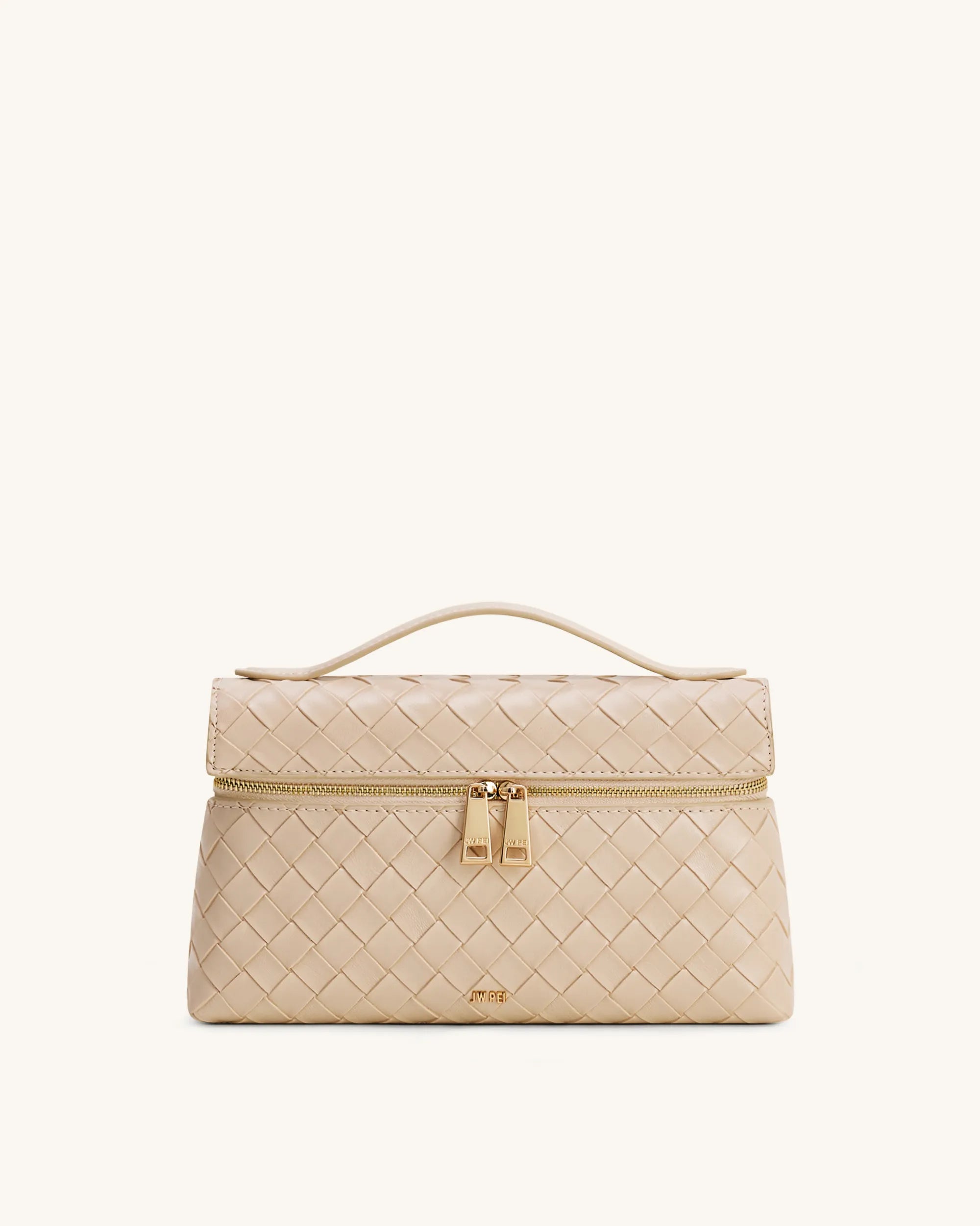 JW PEI Light Apricot Women Thea Weave Texture Top Handle Bag - Light Apricot SKU: LS2T78-24W_Light Apricot Image 01