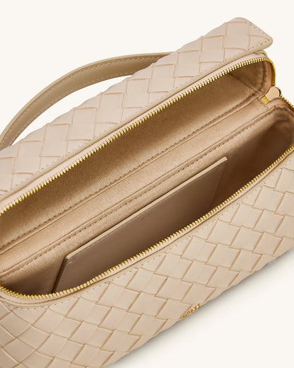 JW PEI Light Apricot Women Thea Weave Texture Top Handle Bag - Light Apricot SKU: LS2T78-24W_Light Apricot Image 04