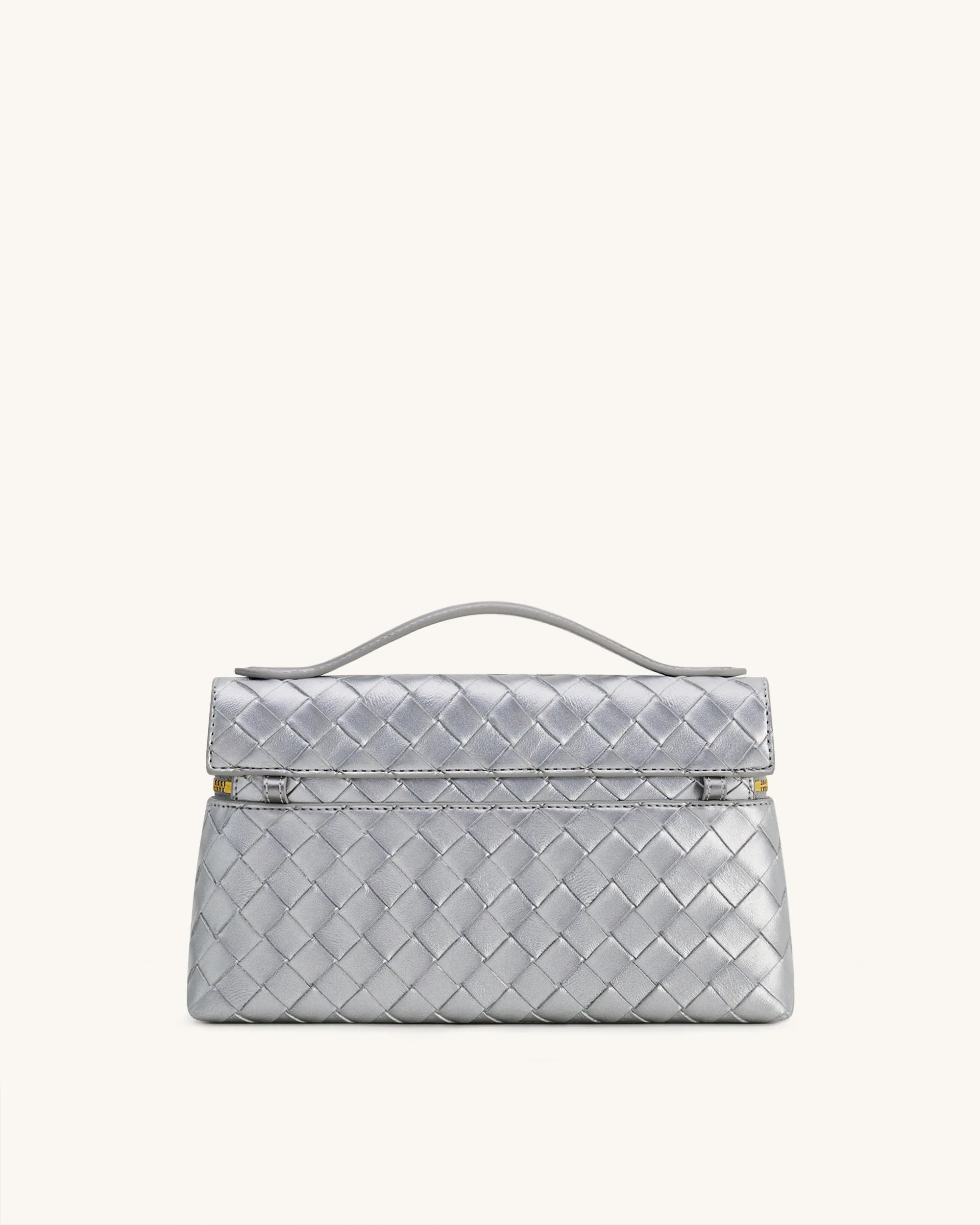 JW PEI Silver Women Thea Weave Texture Top Handle Bag - Silver SKU: LS2T78-27W_Silver Image 03