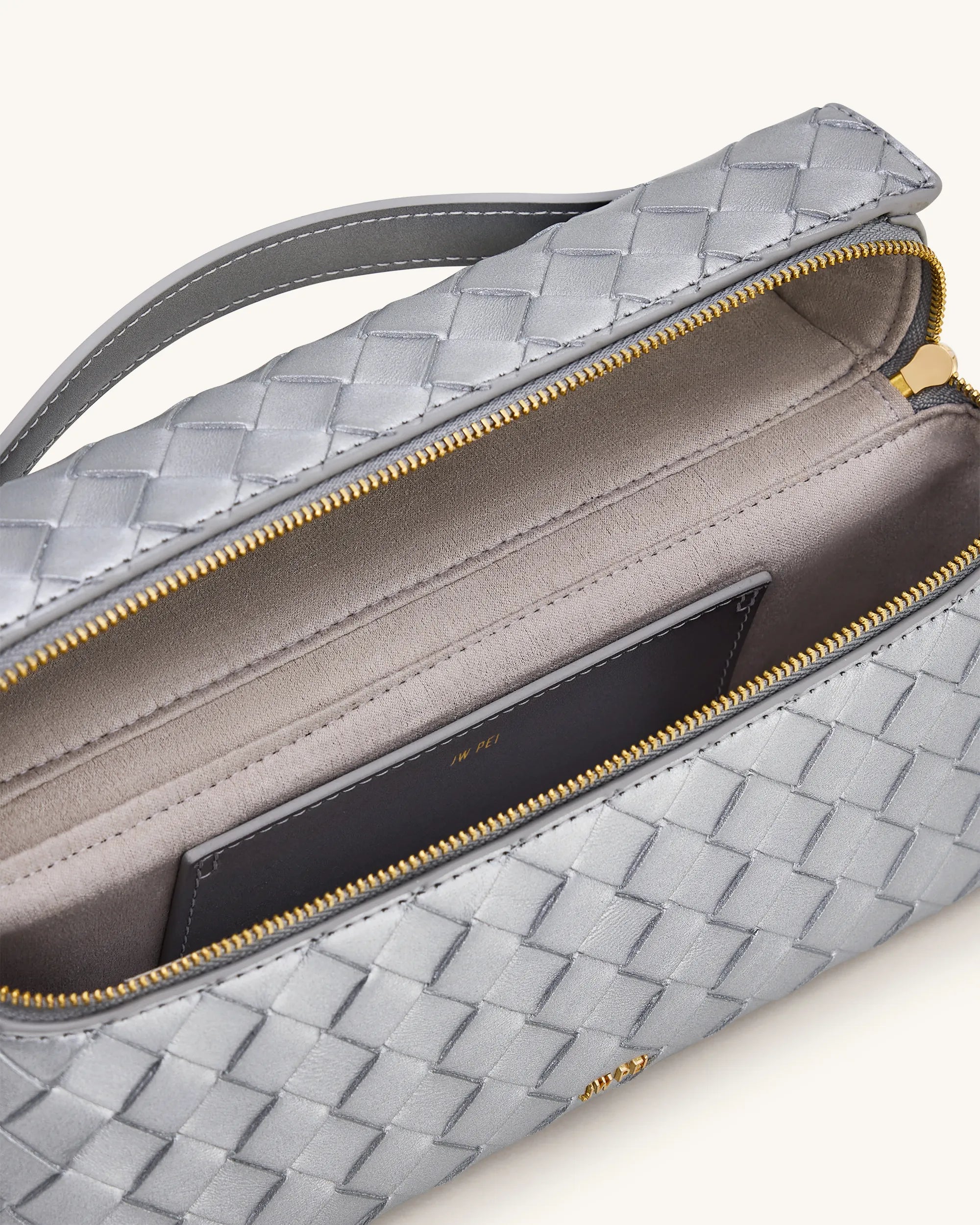 JW PEI Silver Women Thea Weave Texture Top Handle Bag - Silver SKU: LS2T78-27W_Silver Image 04