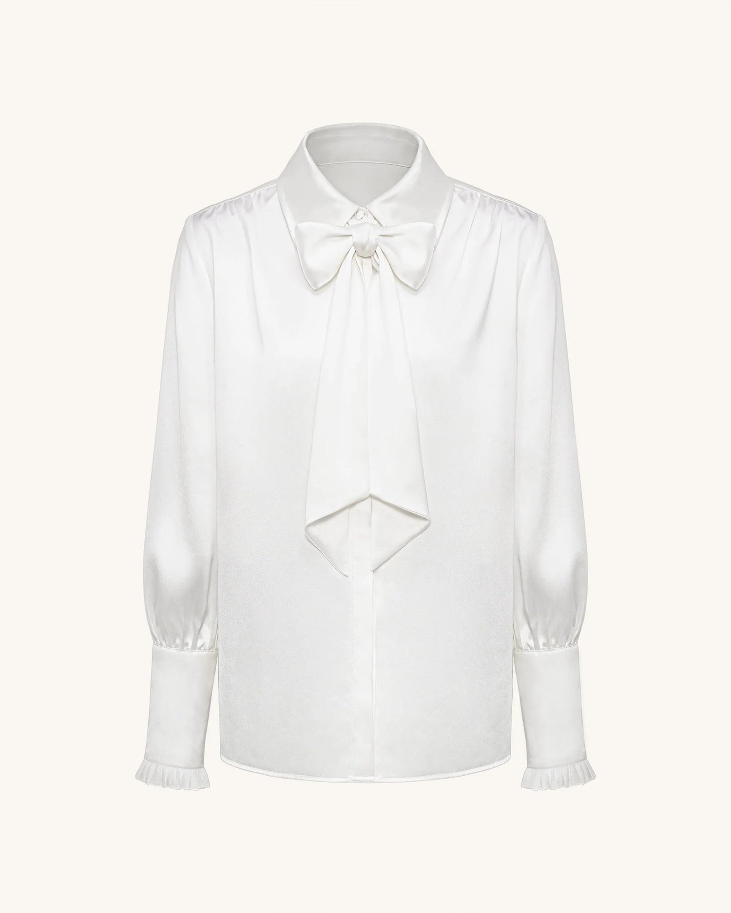 JW PEI_White_Ribbon Tie Balloon Sleeve Blouse_LSH104-2_White_04
