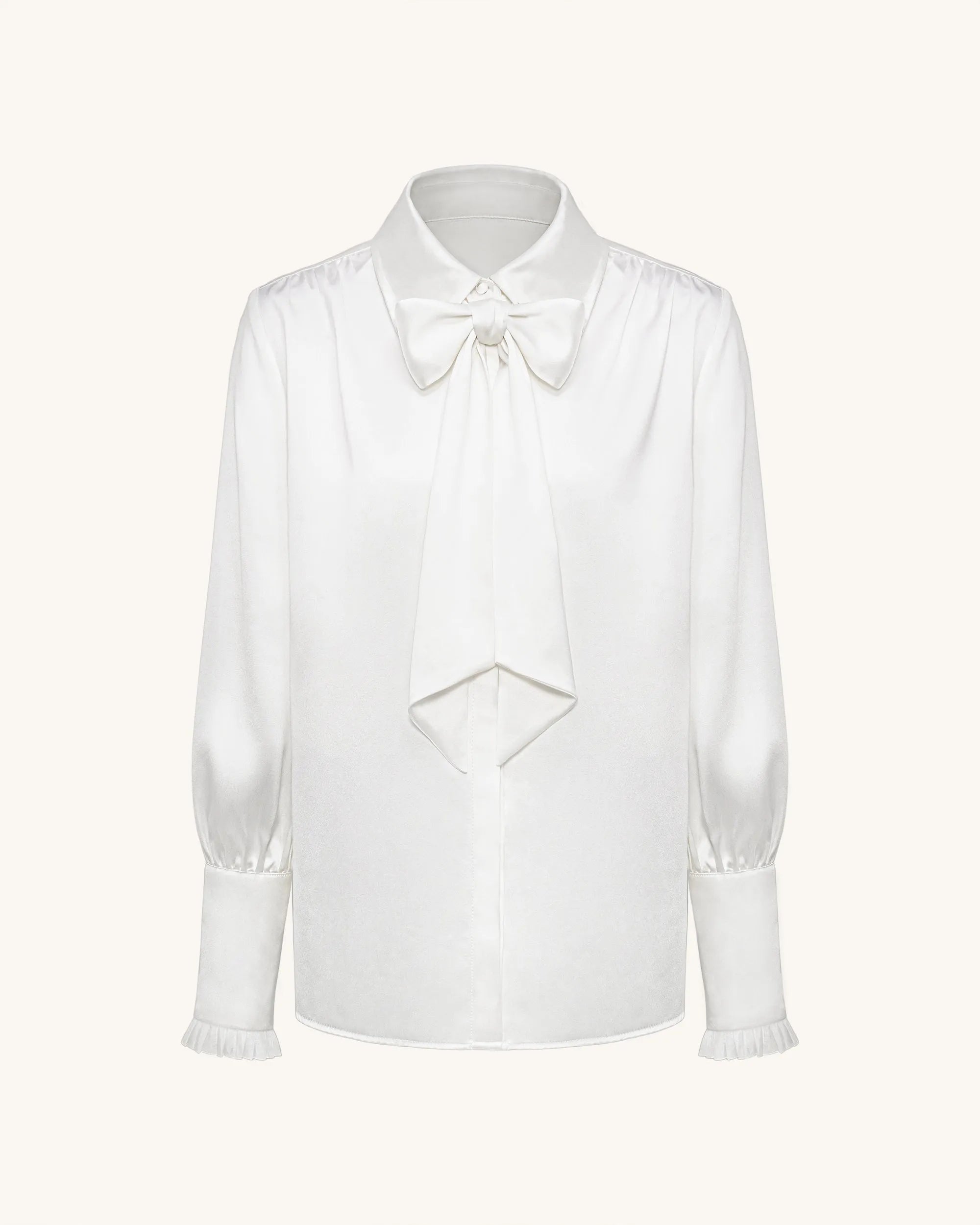 JW PEI_White_Ribbon Tie Balloon Sleeve Blouse_LSH104-2_White_04