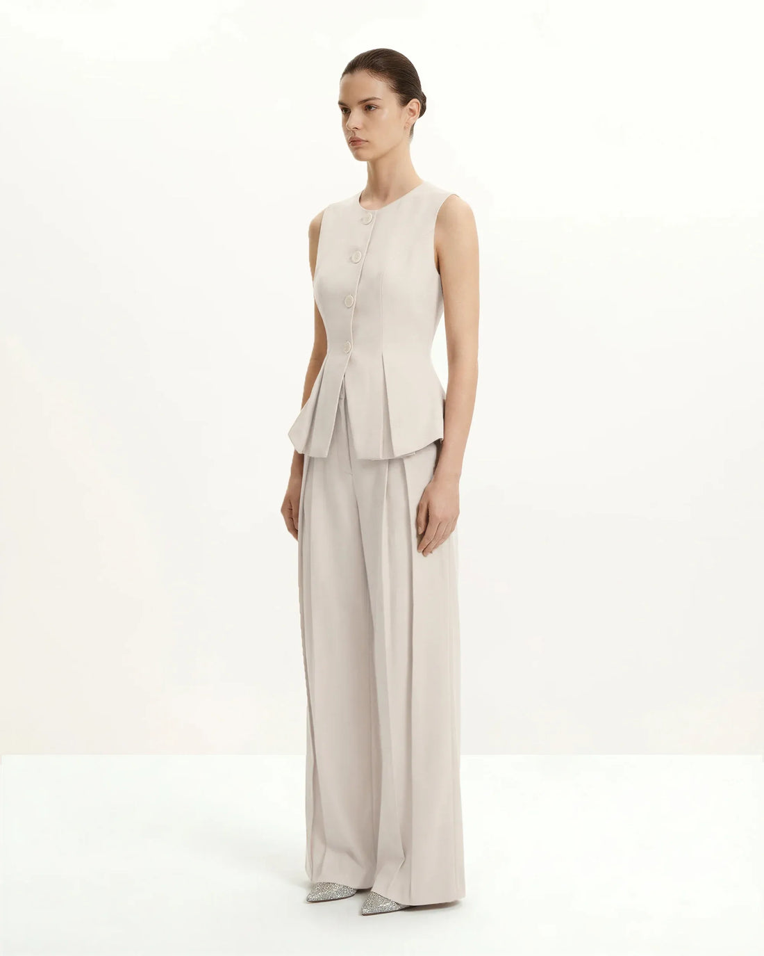 JW PEI Beige Women Structured Seam Round SKU: LSH107-8_Beige Image 02