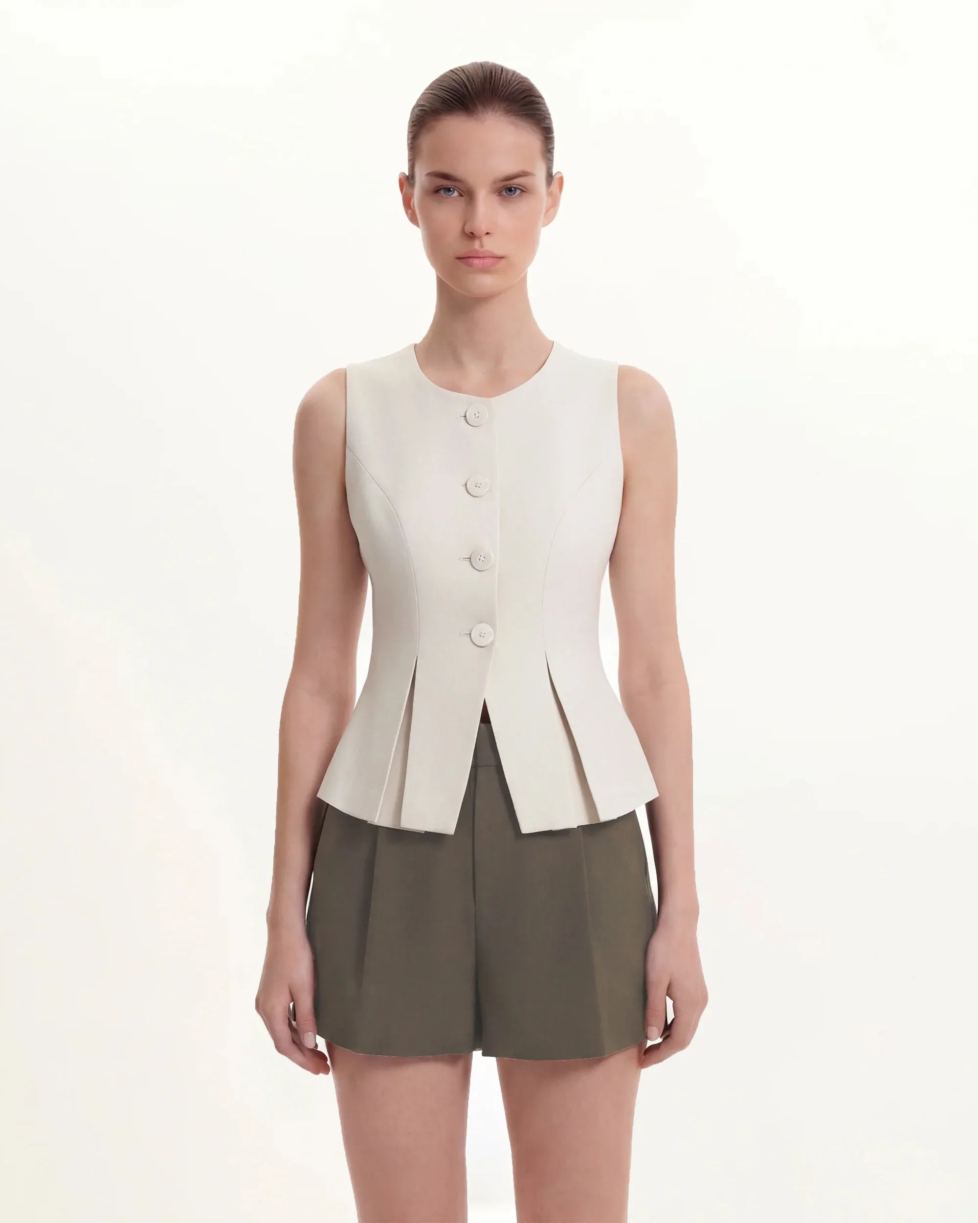 JW PEI Beige Women Structured Seam Round SKU: LSH107-8_Beige Image 04