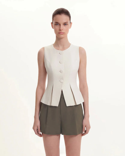 JW PEI Beige Women Structured Seam Round SKU: LSH107-8_Beige Image 04