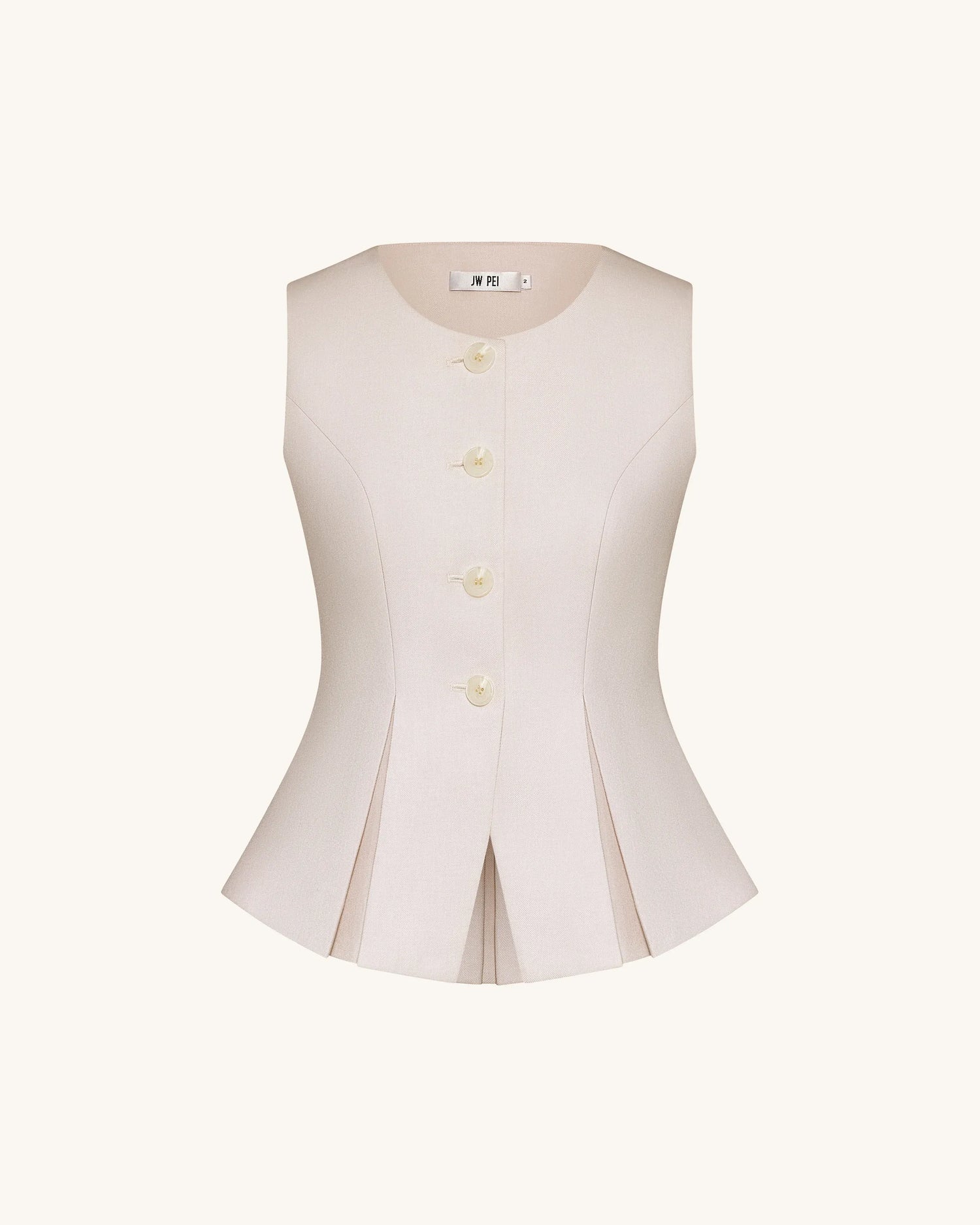 JW PEI Beige Women Structured Seam Round SKU: LSH107-8_Beige Image 06