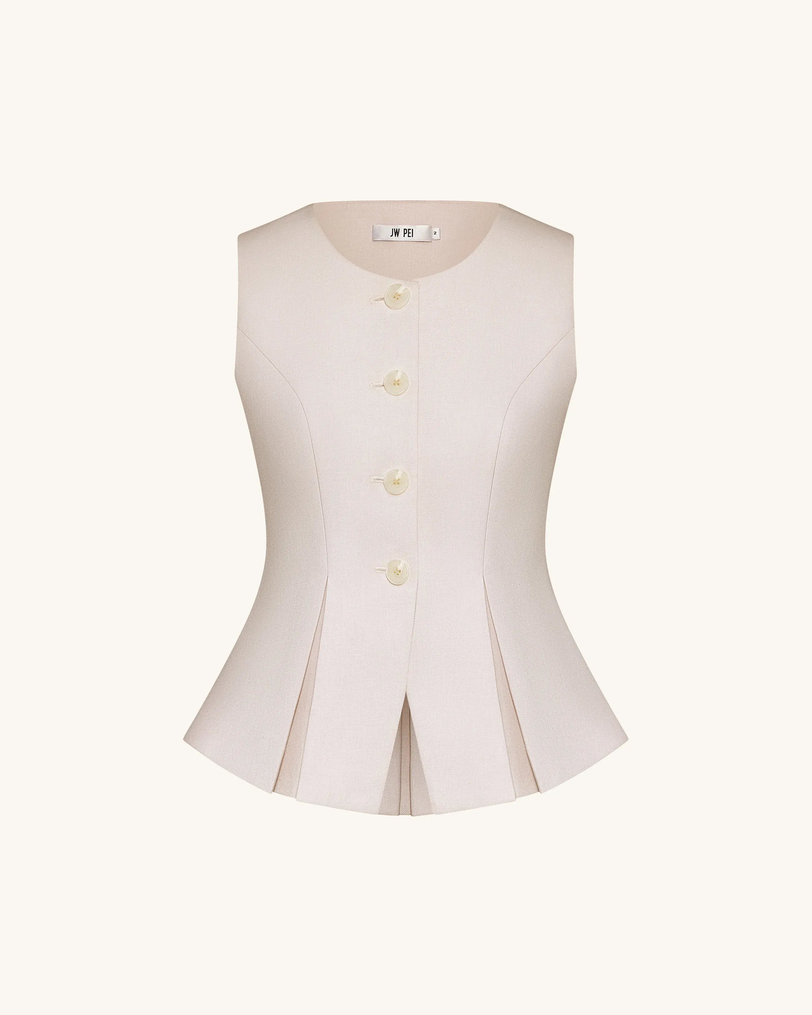 JW PEI Beige Women Structured Seam Round SKU: LSH107-8_Beige Image 06