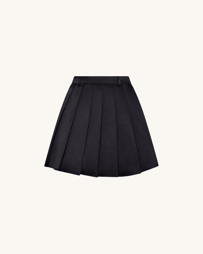 JW PEI_Black_Satin Pleated Mini Skirt_LSK106-1_Black_03
