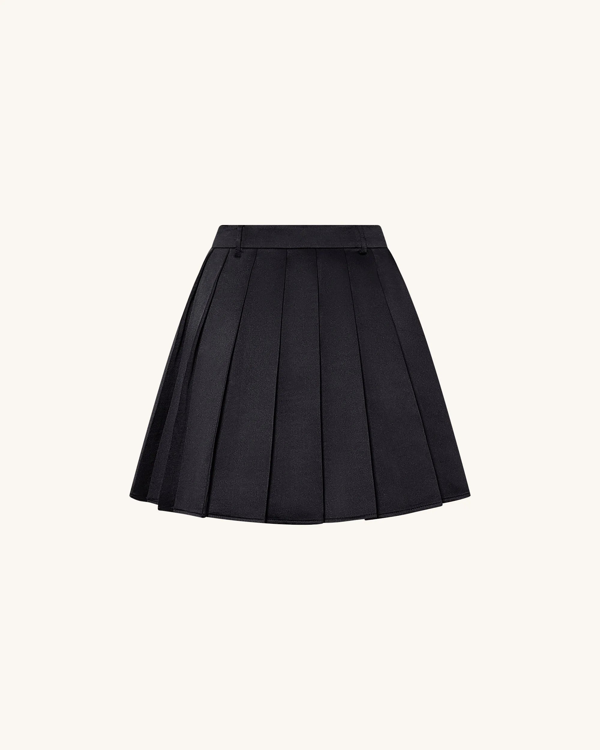 JW PEI_Black_Satin Pleated Mini Skirt_LSK106-1_Black_04