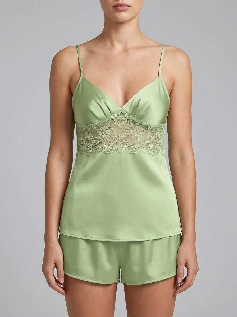 Yamamay_Light Green_Satin and Lace Top with Adjustable Straps - Primula Color_LTOD191003_109_00