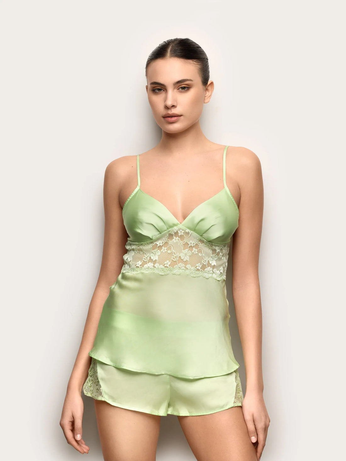 Yamamay_Light Green_Satin and Lace Top with Adjustable Straps - Primula Color_LTOD191003_109_01