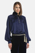Luisa Spagnoli_Blue_Luanas - Silk Blouse With Floral AppliquŽ_LUANAS_1237_01