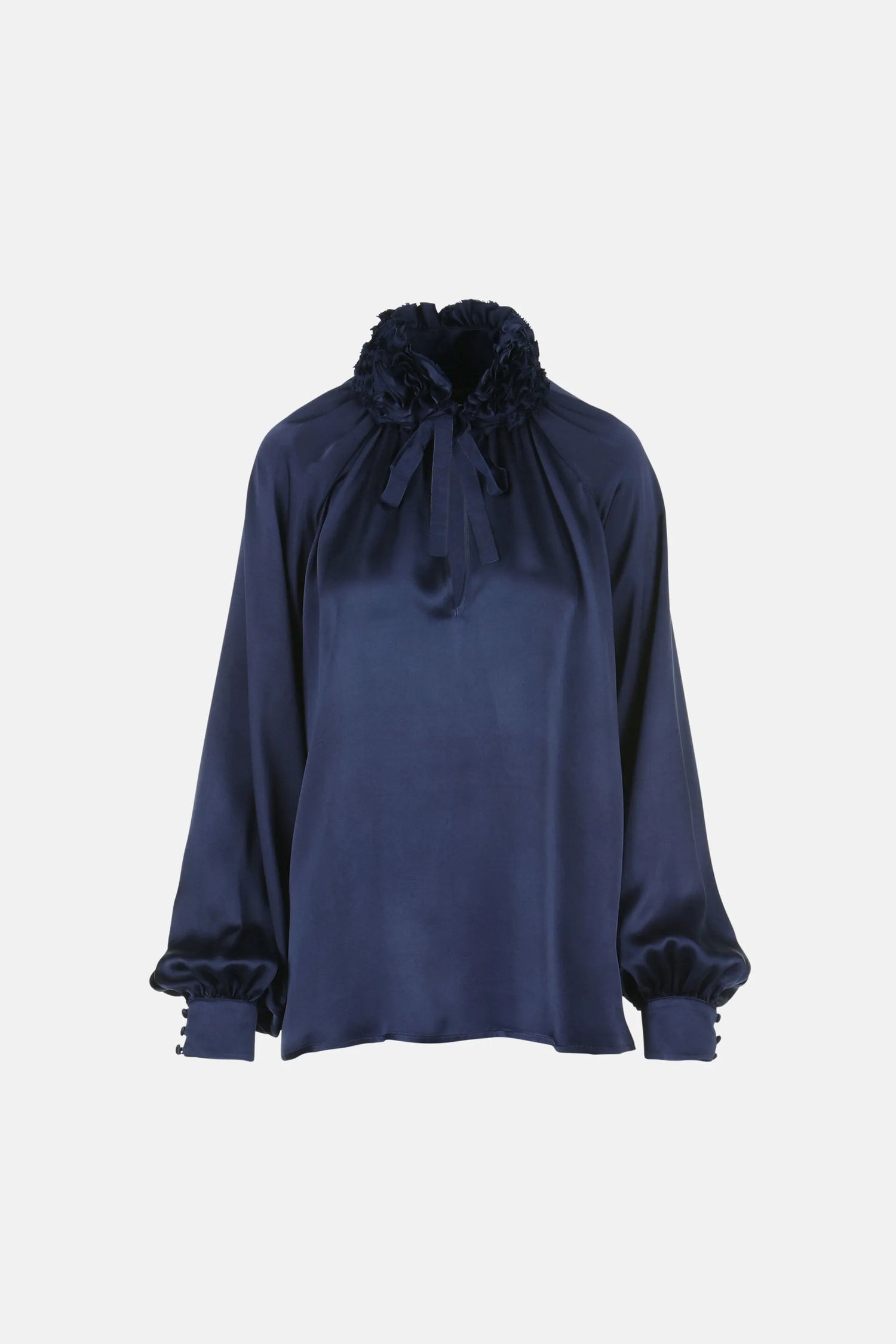 Luisa Spagnoli_Blue_Luanas - Silk Blouse With Floral AppliquŽ_LUANAS_1237_06