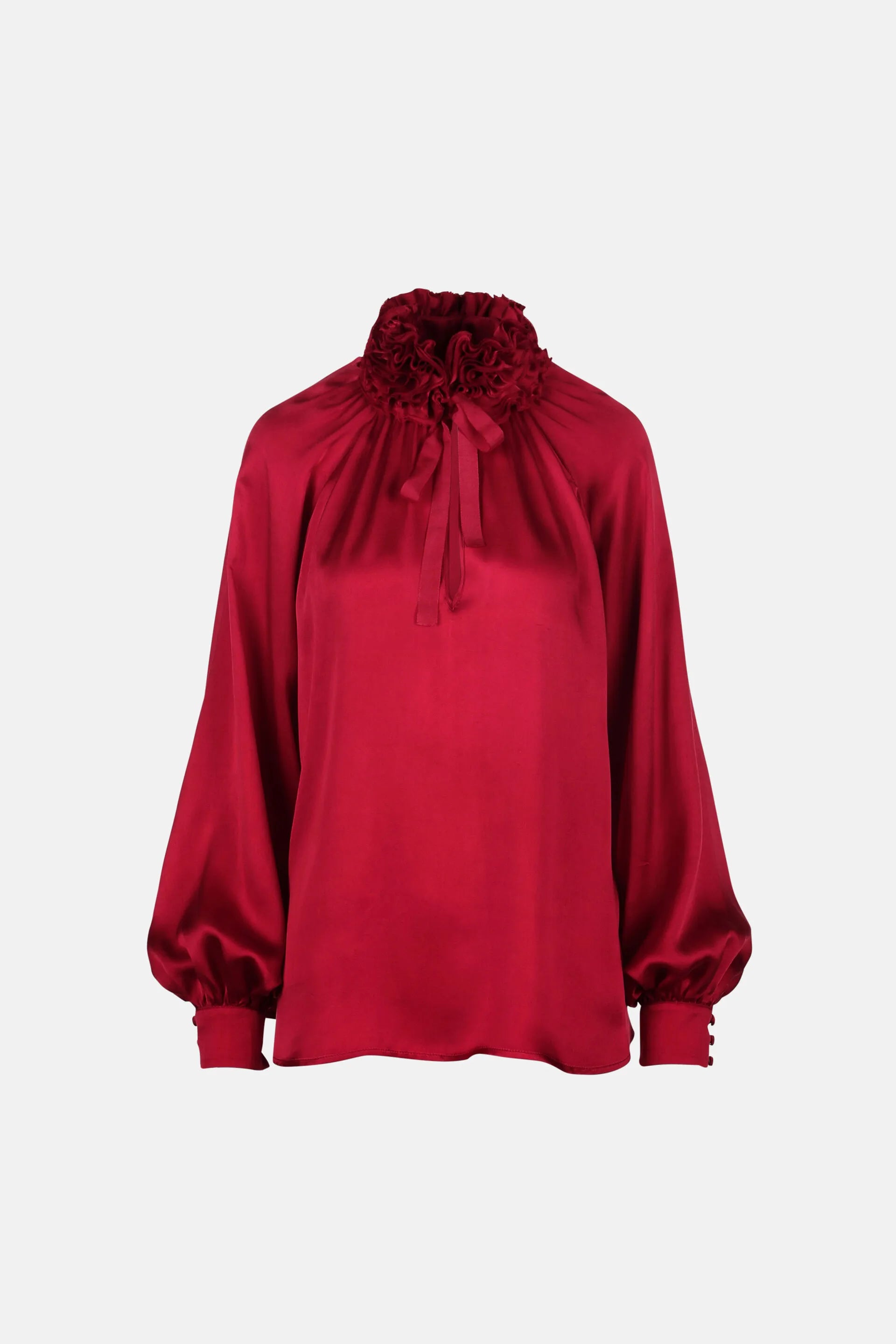 Luisa Spagnoli_Red_Luanas - Silk Blouse With Floral AppliquŽ_LUANAS_1618_06