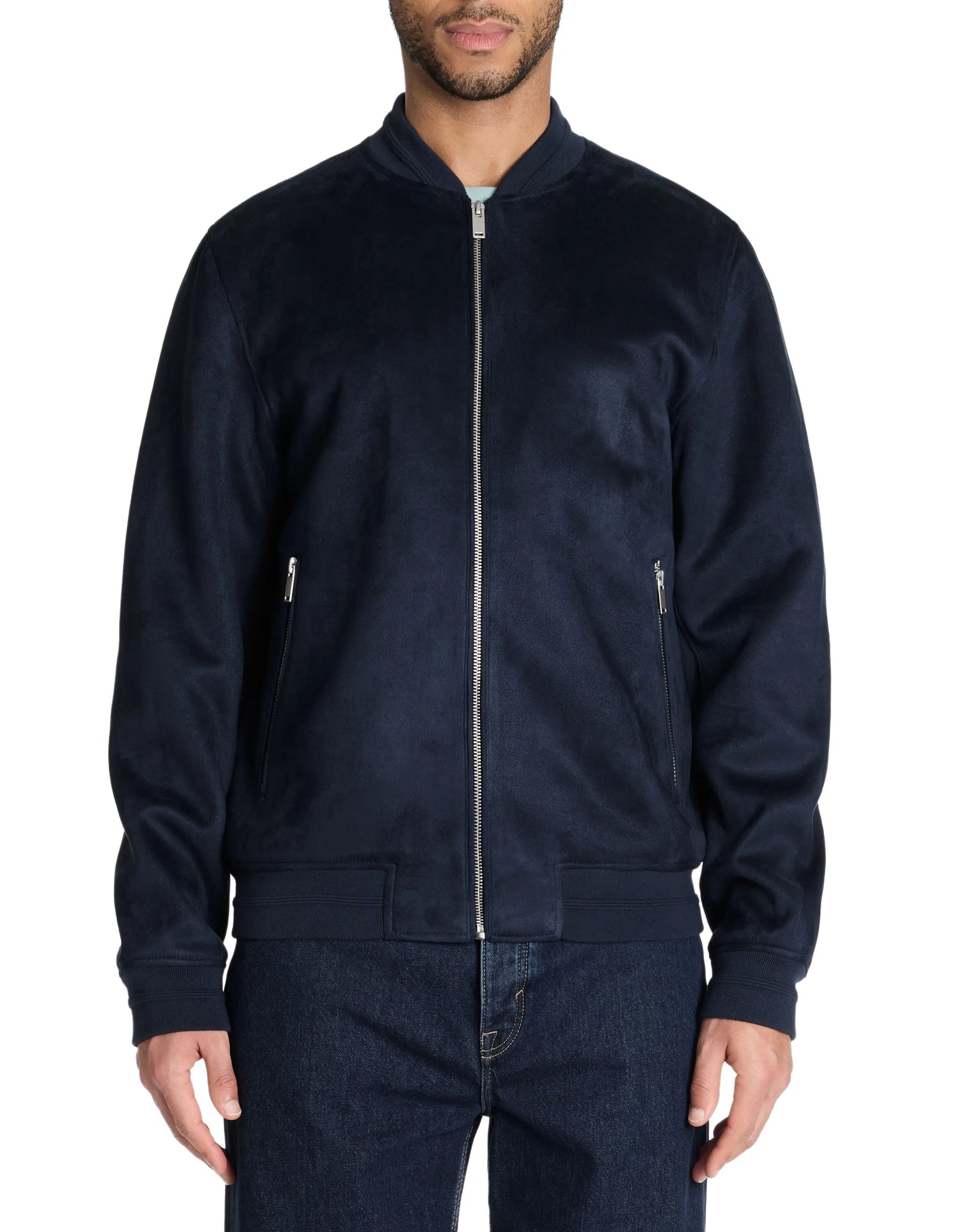 Celio_Navy_Bomber Collar Jacket_LUBOMBSUED_NAVY_01