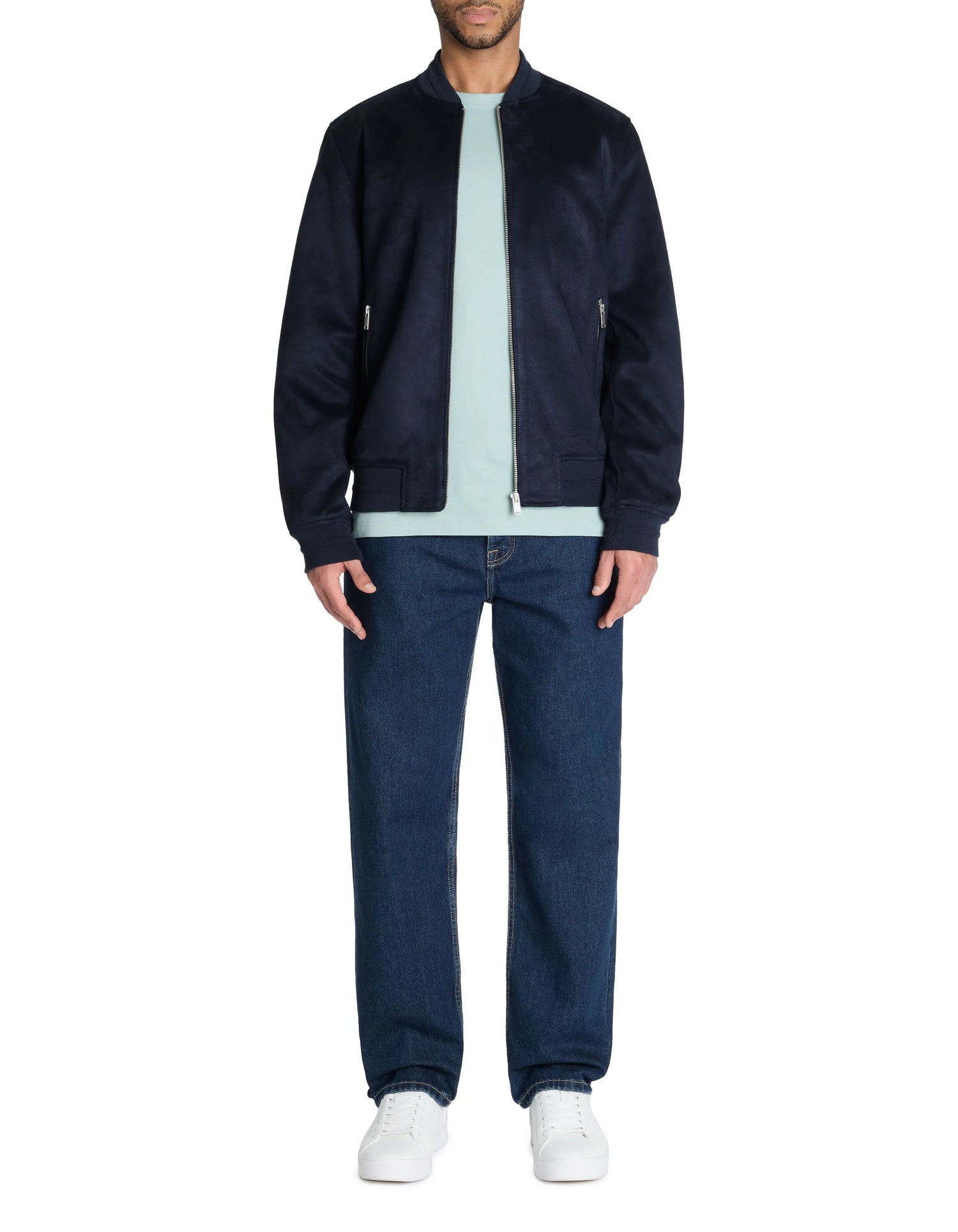 Celio_Navy_Bomber Collar Jacket_LUBOMBSUED_NAVY_02