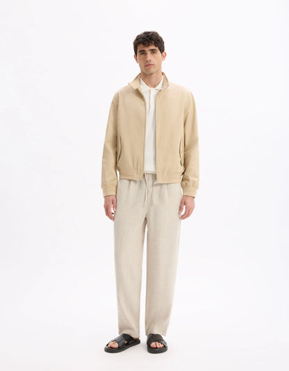 Celio_Beige_Stand-Up Collar Jacket_LUCOTON_BEIGE_01