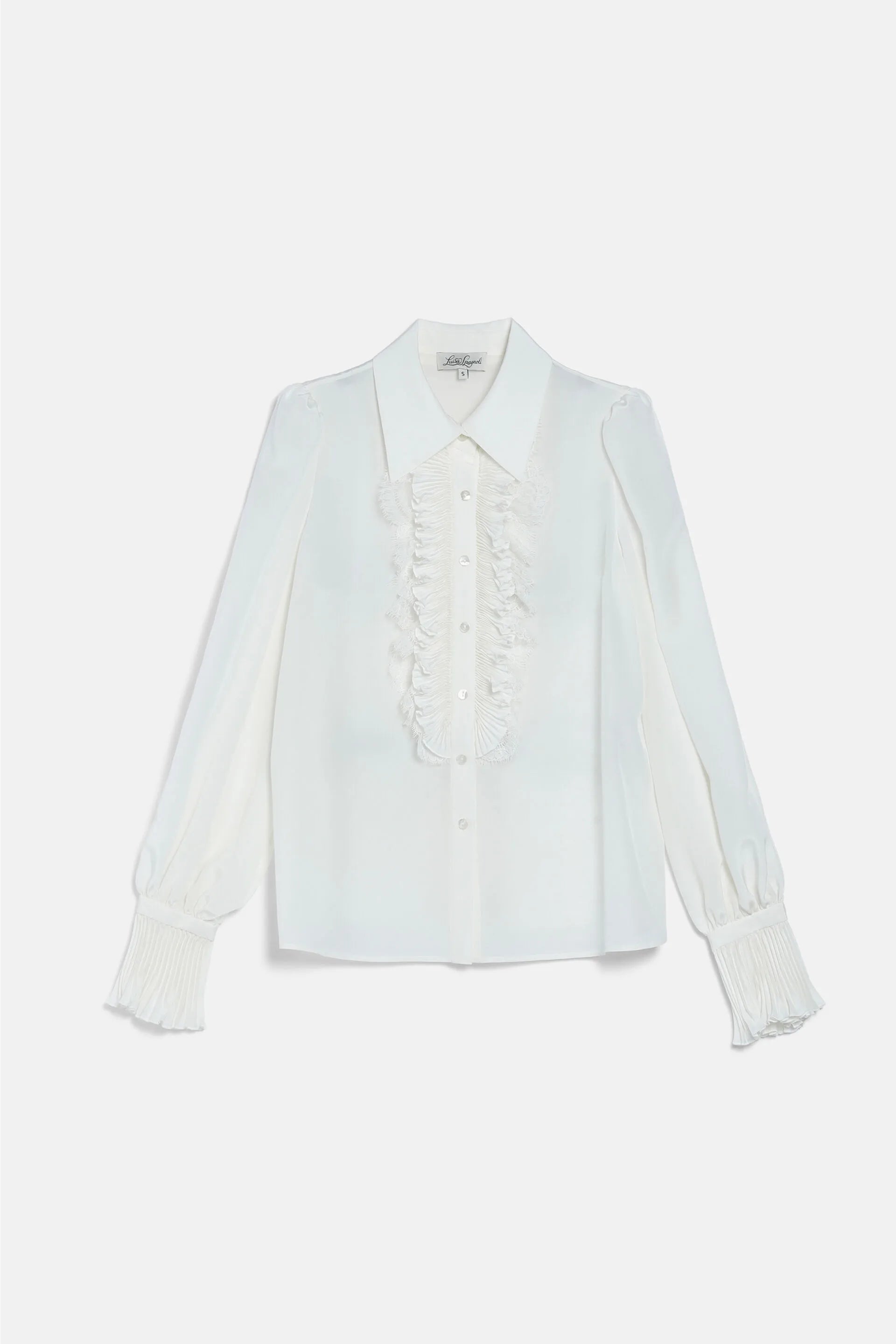 Luisa Spagnoli Avorio/Avorio Women Luminaria - Elegant Silk Shirt with Jabot SKU: LUMINARIA_0216 0216 Image 06