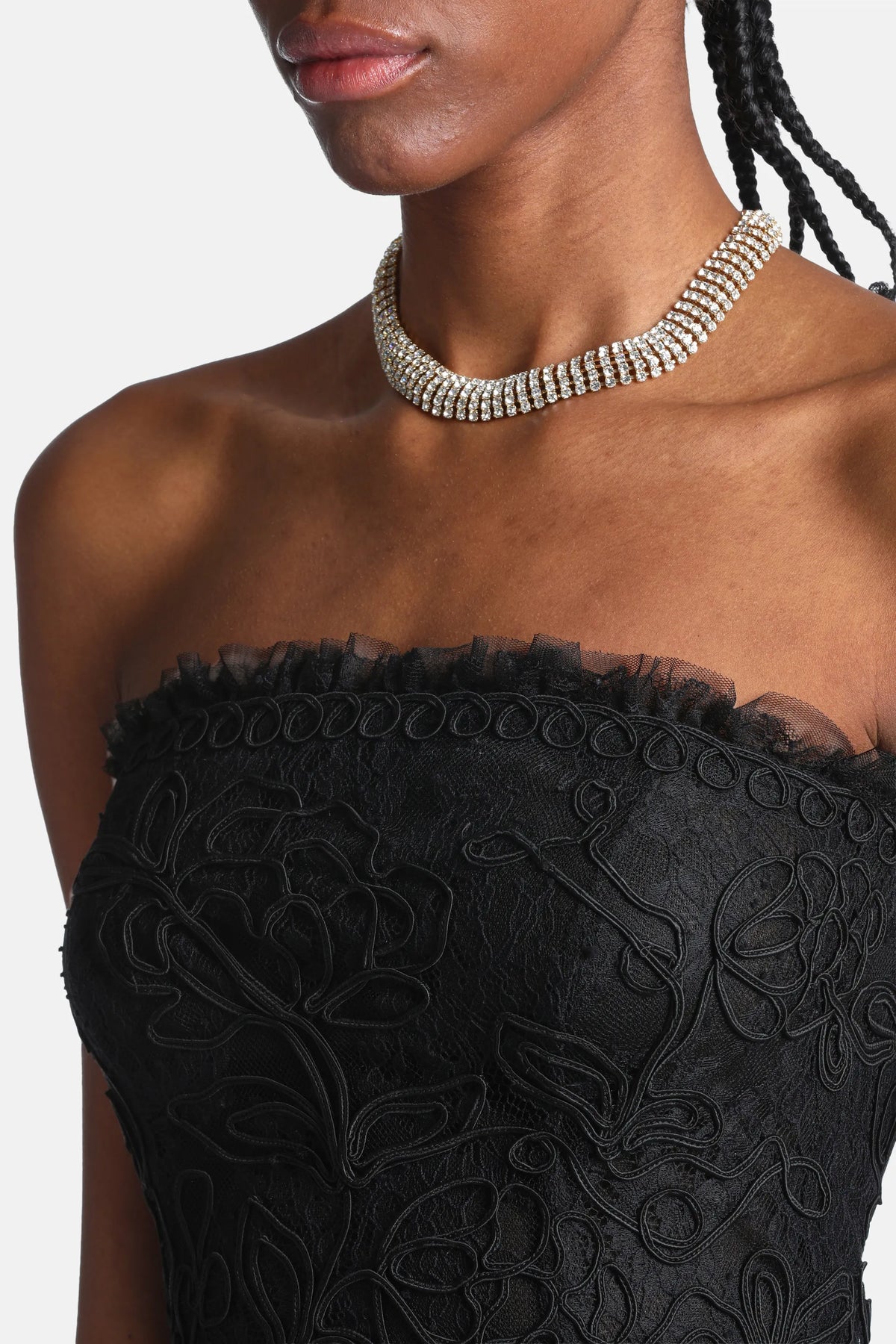 Luisa Spagnoli Nero Women Lunetta Elegant Embroidered Bustier SKU: LUNETTA_0101 Image 03