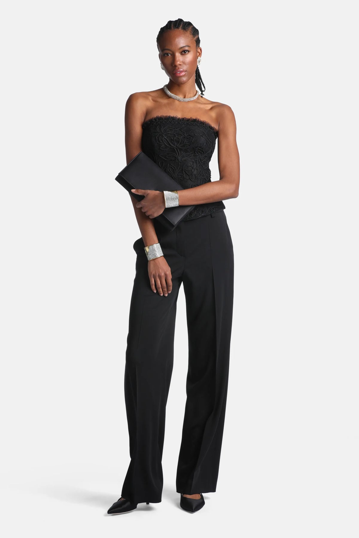 Luisa Spagnoli Nero Women Lunetta Elegant Embroidered Bustier SKU: LUNETTA_0101 Image 05