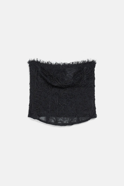 Luisa Spagnoli Nero Women Lunetta Elegant Embroidered Bustier SKU: LUNETTA_0101 Image 06