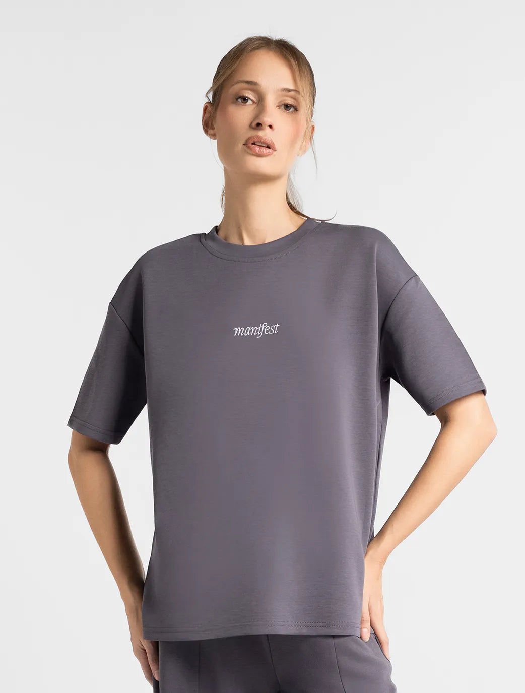 Marie France Bearo Top_Dark Grey Women Bearo Top SKU: LWBEAROTOP_Dark Grey Image 01