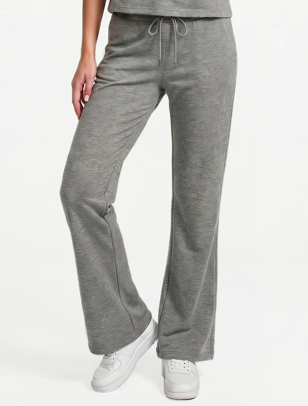 Marie France Grey Melange Women Doubly Pant SKU: LWDOUBLYPANT_Grey Melange Image 03