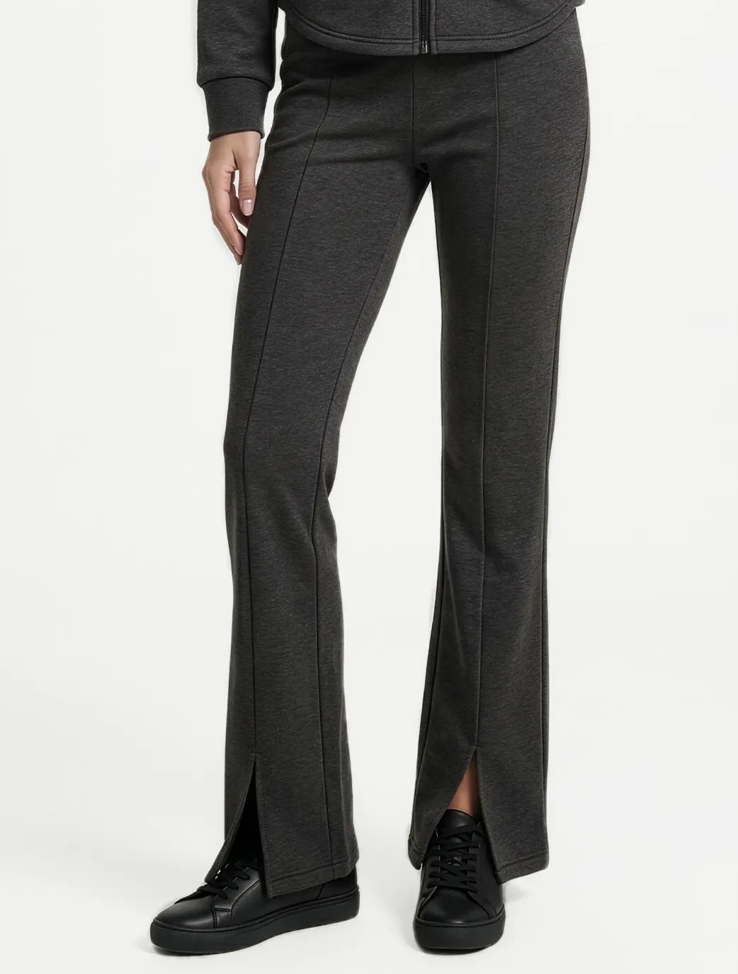 Marie France Dark Grey Melange Women Gentle Pant SKU: LWGENTLEPANT_DARK GREY Melange Image 03