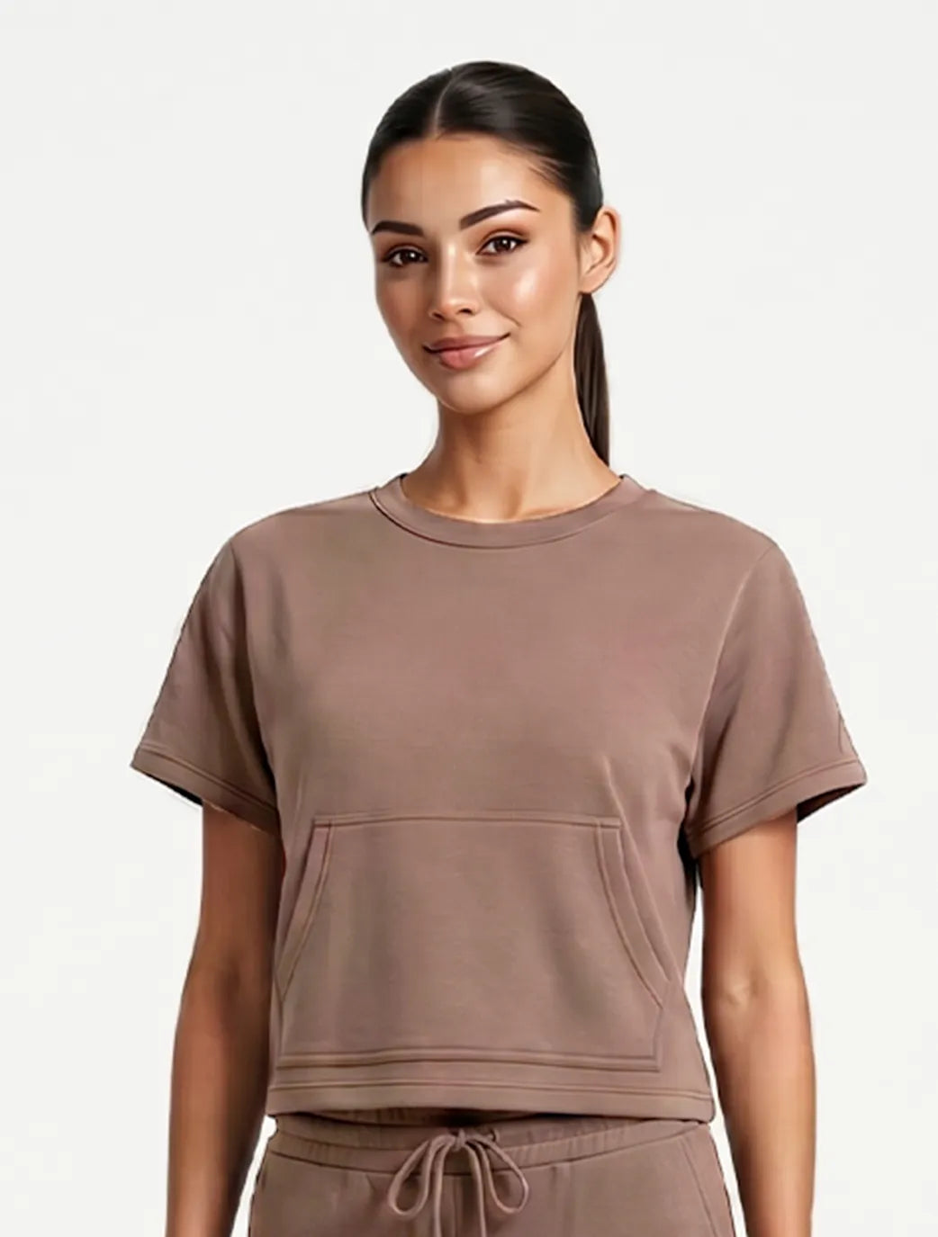 Marie France Greige Women Lilt Top SKU: LWLILTTOP_GREIGE Image 01