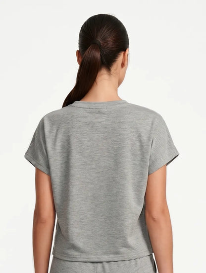 Marie France Grey Melange Women Lilt Top SKU: LWLILTTOP_Grey Melange Image 02