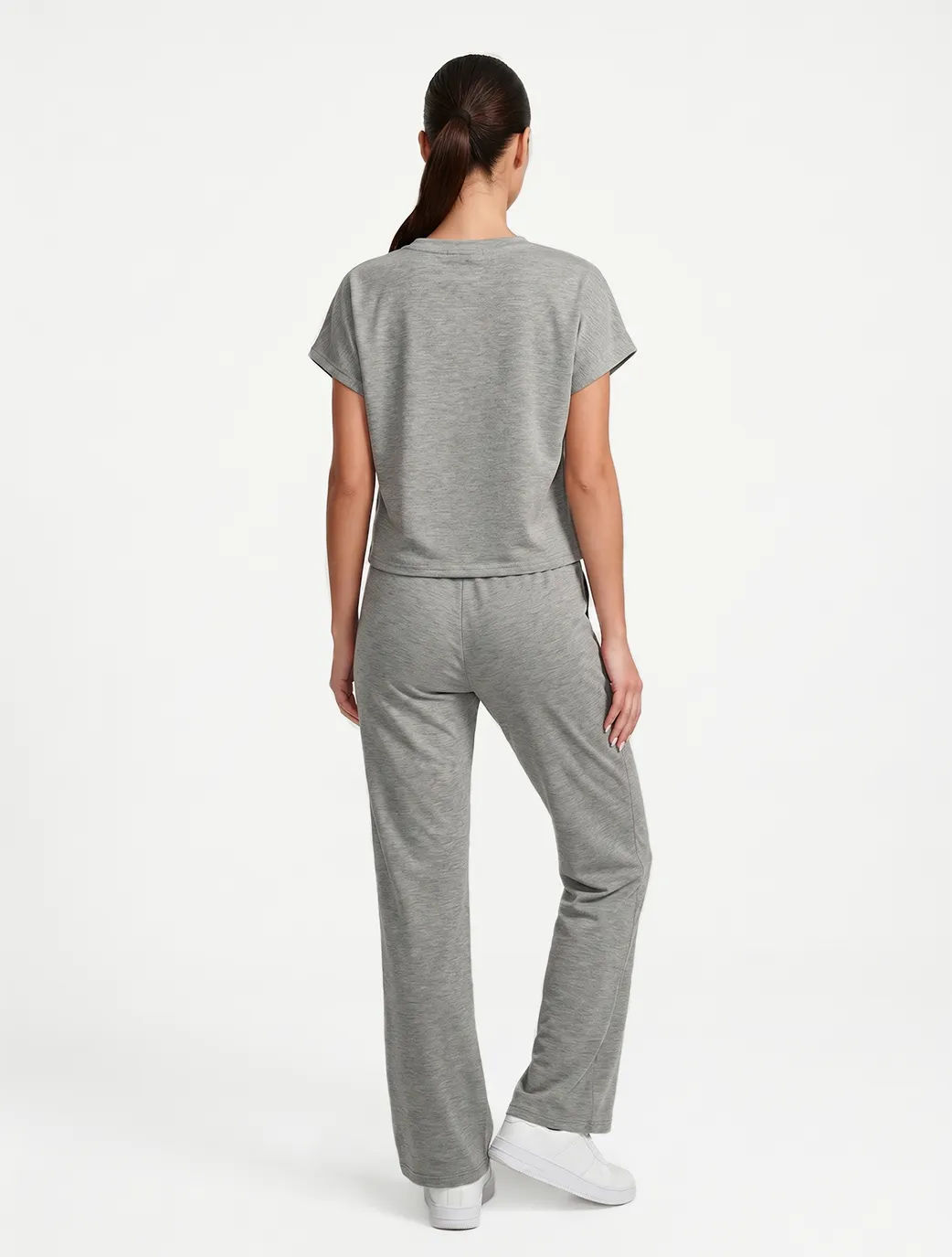 Marie France Grey Melange Women Lilt Top SKU: LWLILTTOP_Grey Melange Image 04
