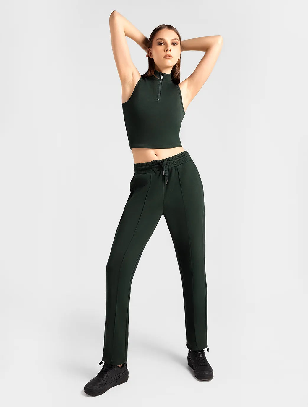 Marie France_Dark Army Green_Tranquil Top_LWTRANQUILISHIRT_Dark Army Green_03