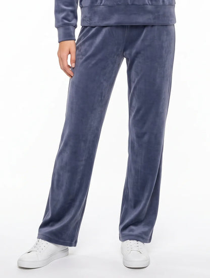 Marie France Blue Grey Women Velvet Chic Pant SKU: LWVELVETCHICPANT_BLUE GREY Image 01
