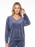 Marie France Blue Grey Women Velvet Chic Top SKU: LWVELVETCHICTOP_BLUE GREY Image 01