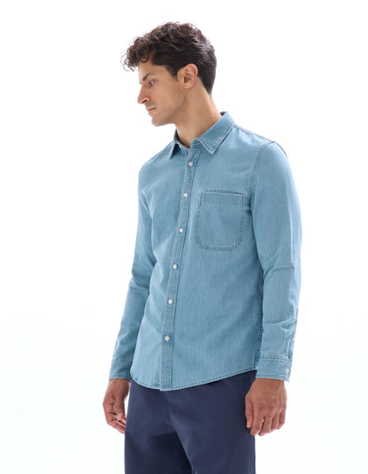 Celio_Double Stone_Regular Fit 100% Cotton Denim Shirt_MAJEANS_DOUBLE STONE_02