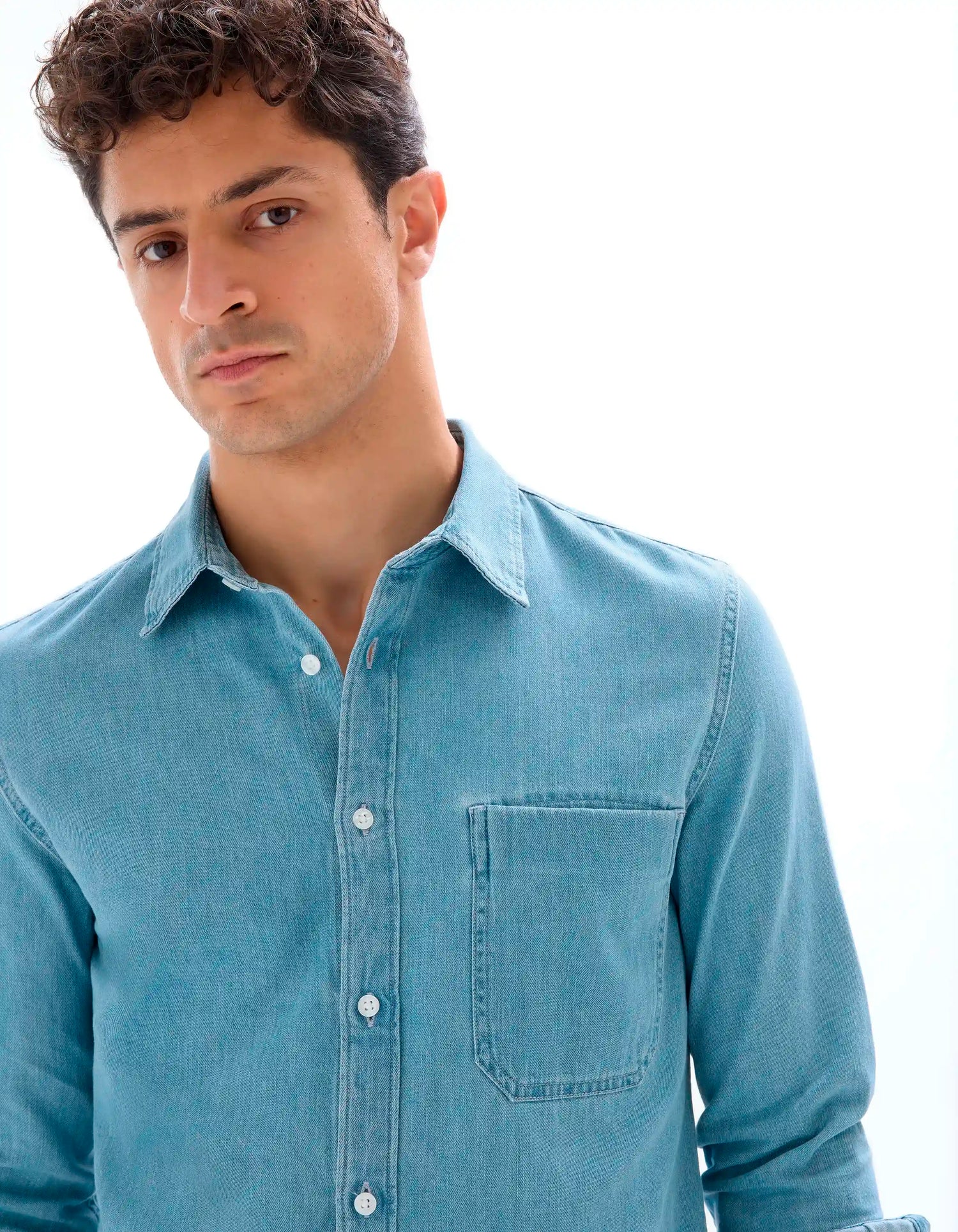 Celio_Double Stone_Regular Fit 100% Cotton Denim Shirt_MAJEANS_DOUBLE STONE_04