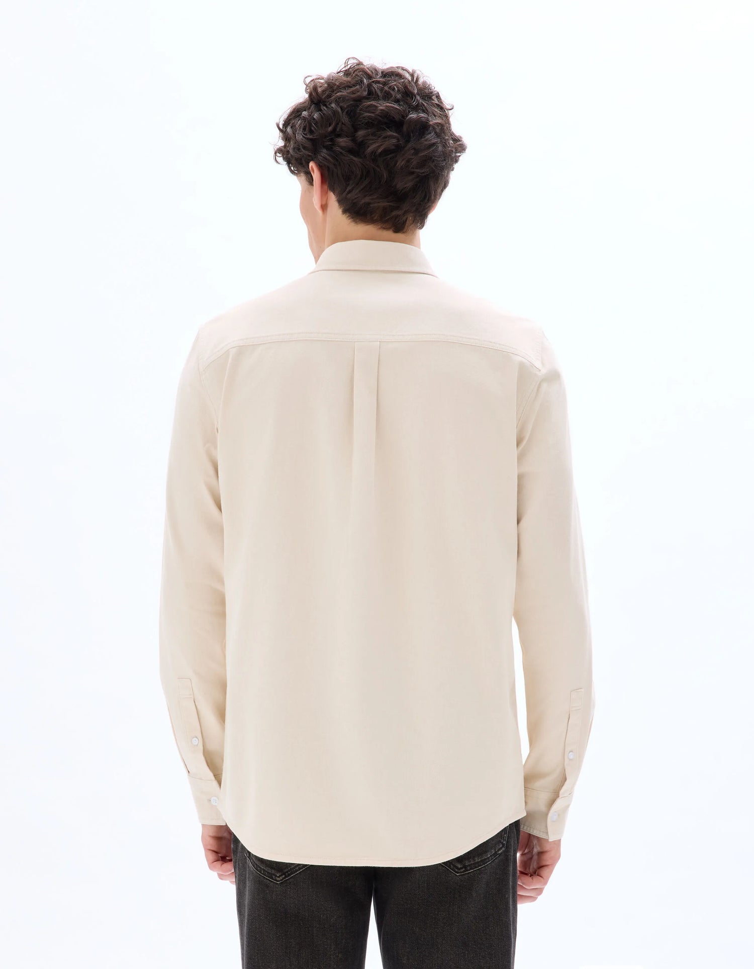 Celio_Ecru_Regular-Fit 100% Cotton Denim Shirt_MAJEANS_ECRU_03