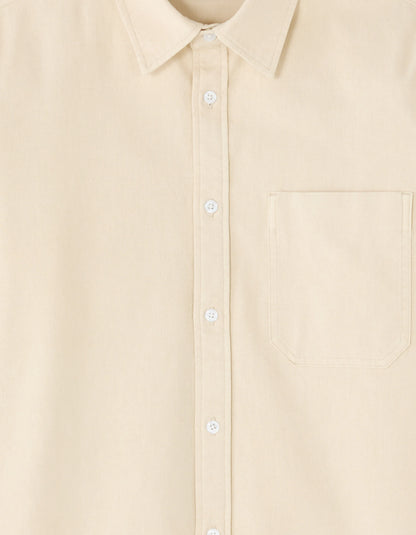 Celio_Ecru_Regular-Fit 100% Cotton Denim Shirt_MAJEANS_ECRU_05