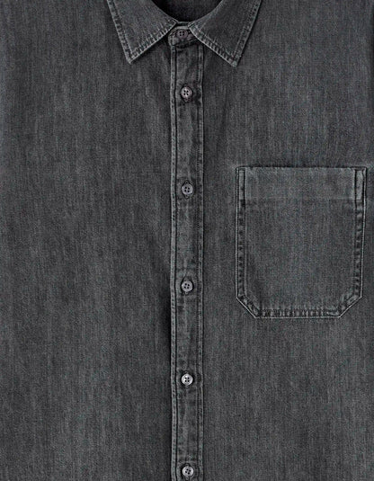 Celio_Gris Clair_Regular-Fit 100% Cotton Denim Shirt_MAJEANS_GRIS CLAIR_01