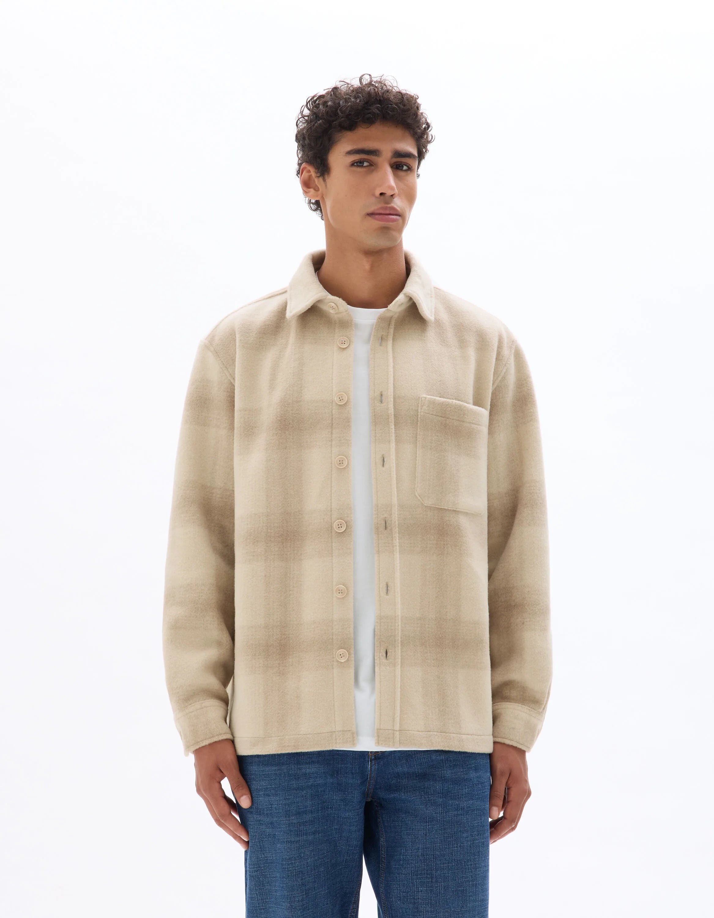 Celio_Beige_Checked Overshirt - Beige_MALOS_BEIGE CLAIR_01
