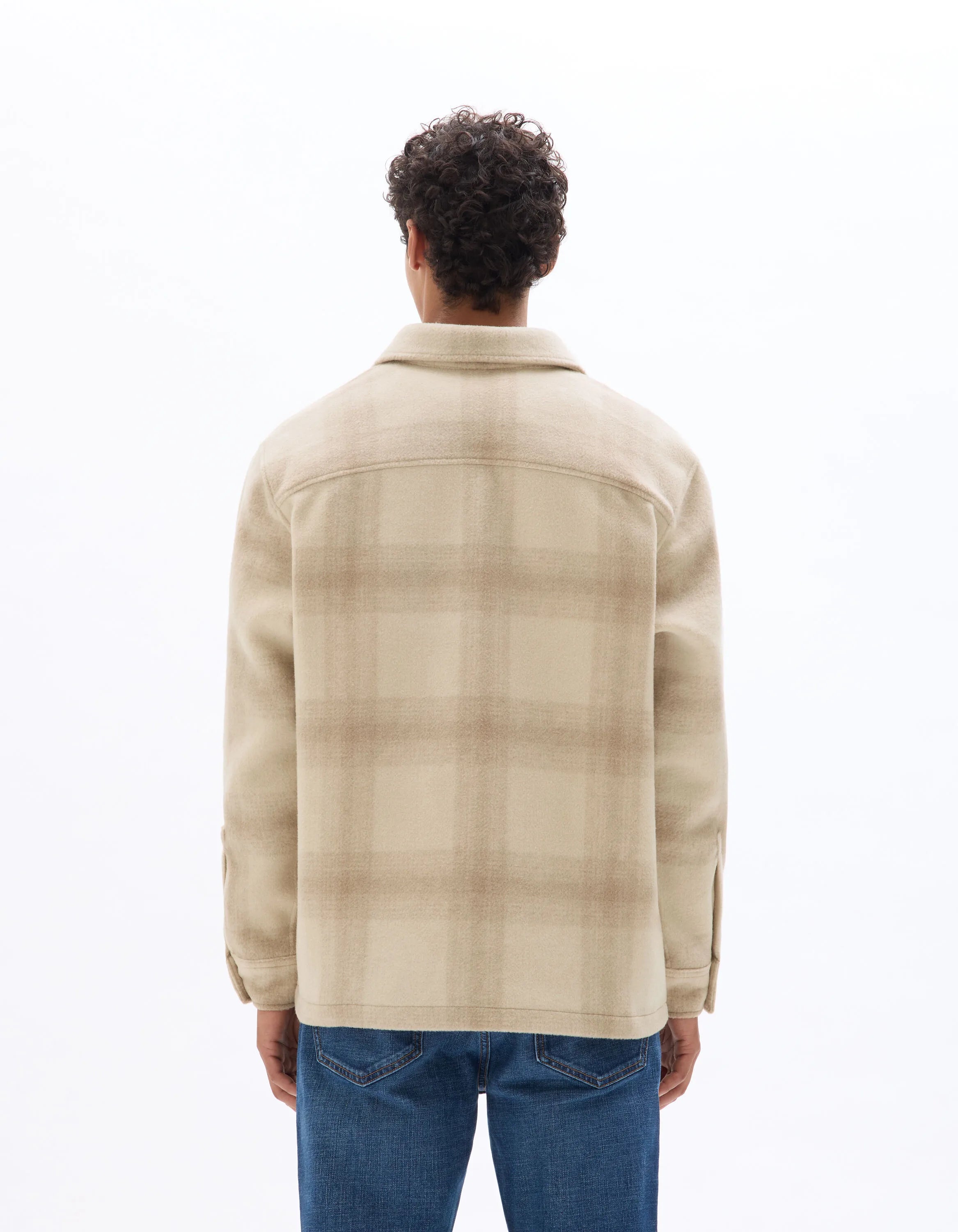 Celio_Beige_Checked Overshirt - Beige_MALOS_BEIGE CLAIR_03