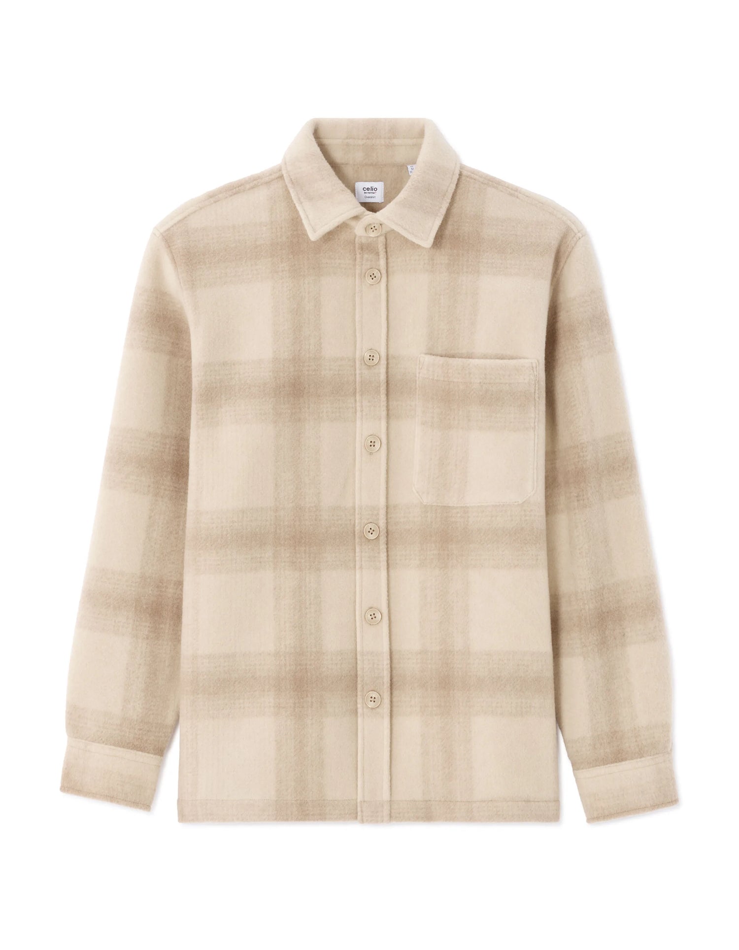 Celio_Beige_Checked Overshirt - Beige_MALOS_BEIGE CLAIR_05