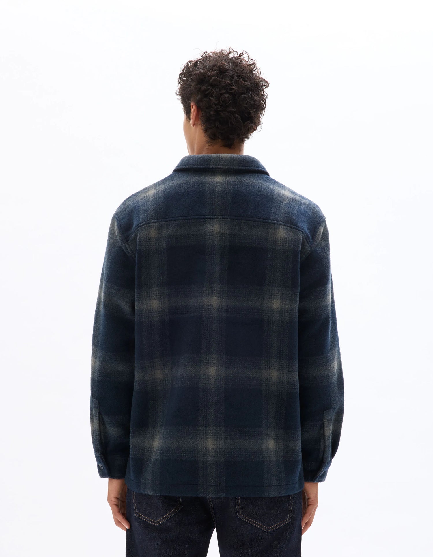 Celio_Blue_Checked Overshirt - Navy_MALOS_NAVY_03
