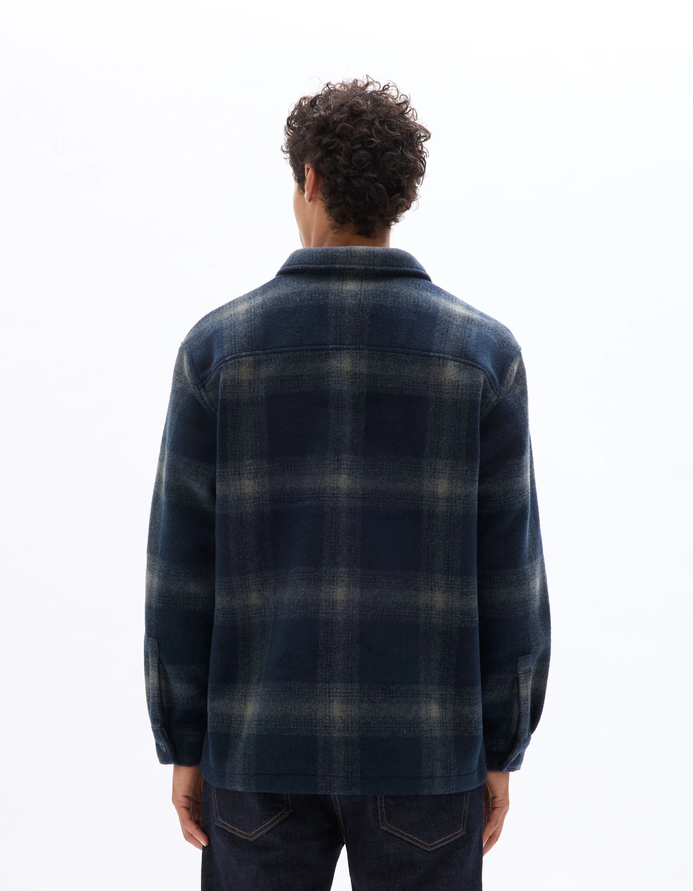 Celio_Blue_Checked Overshirt - Navy_MALOS_NAVY_03