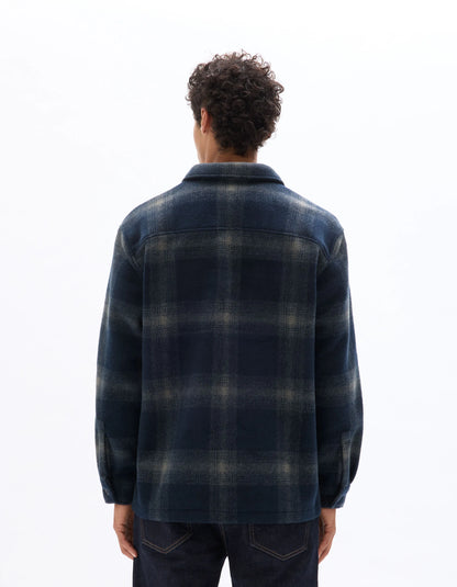 Celio_Blue_Checked Overshirt - Navy_MALOS_NAVY_03