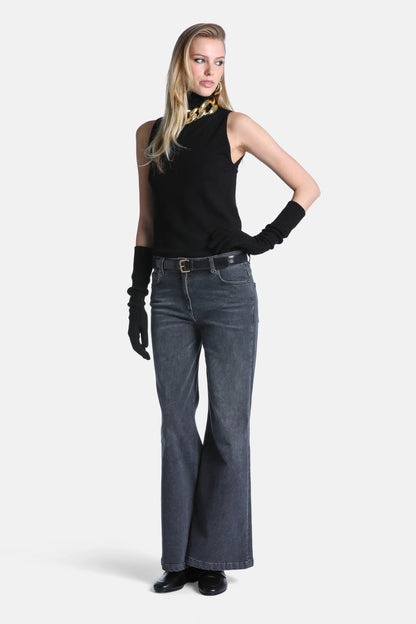 Luisa Spagnoli Nero Women Malu Sleeveless Pure Wool Sweater - Fashion Show SKU: MALU_0101 Image 05