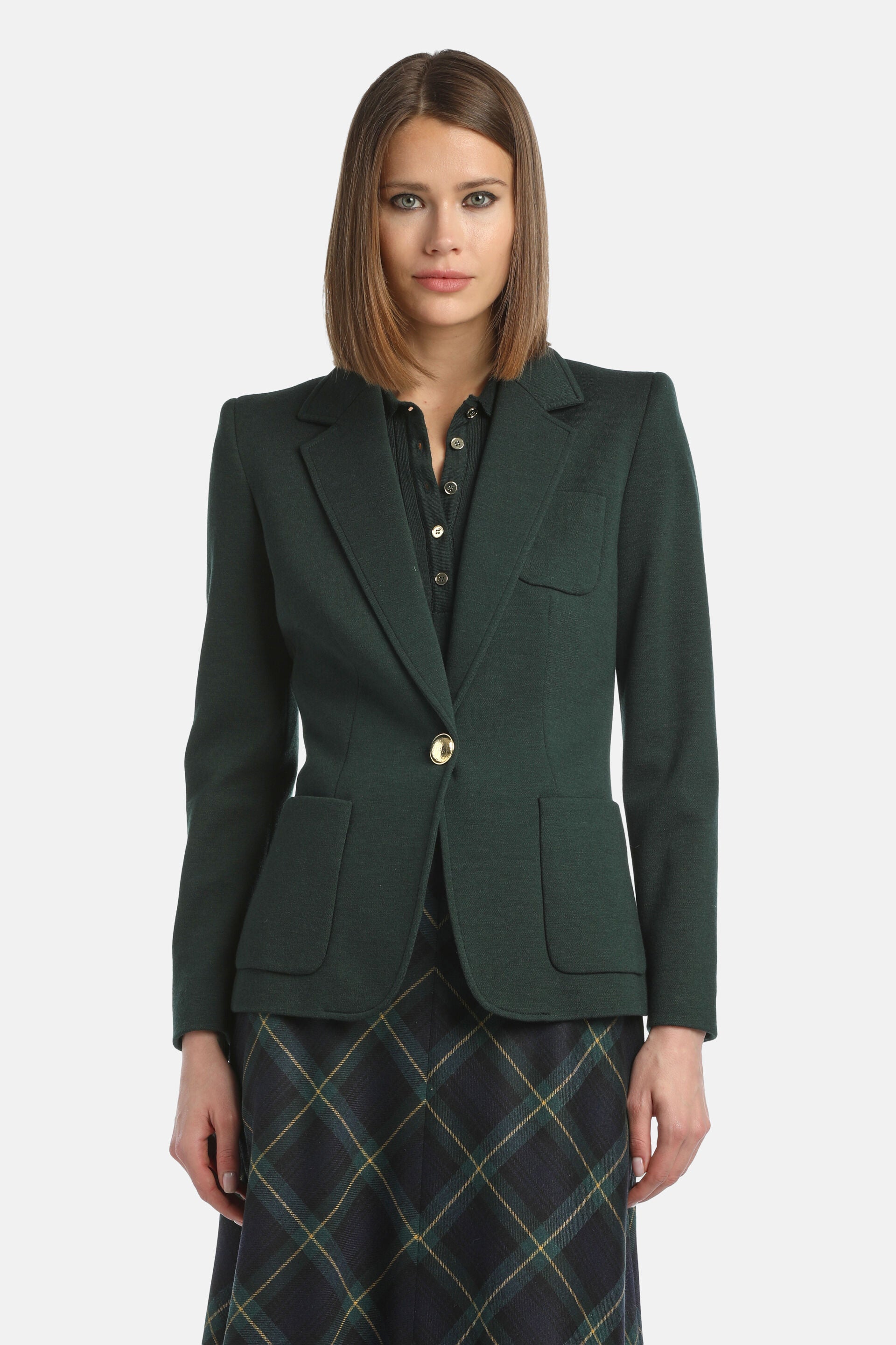 Luisa Spagnoli_Verde Bottiglia_Malvezza - Wool Blazer_MALVEZZA_2050_01