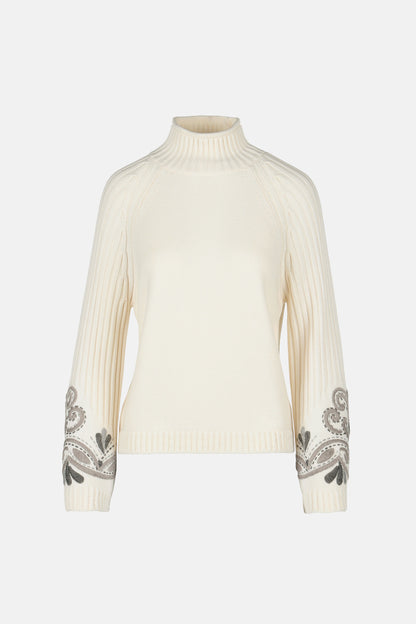 Luisa Spagnoli_Panna_Manico - Embroidered Mock-Neck Pullover_MANICO_0202_06