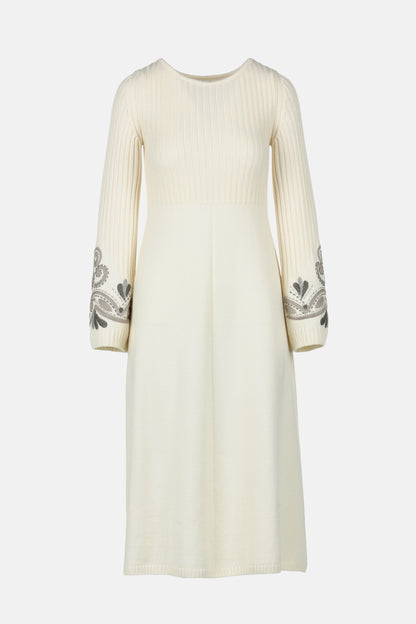 Luisa Spagnoli_Panna_Manilia - Embroidered Midi Dress_MANILIA_0202_05